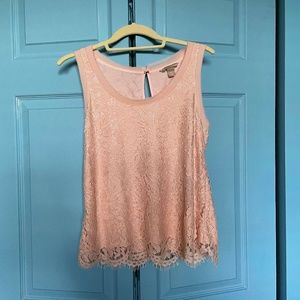 Feminine Pale Pink Lace Party Blouse